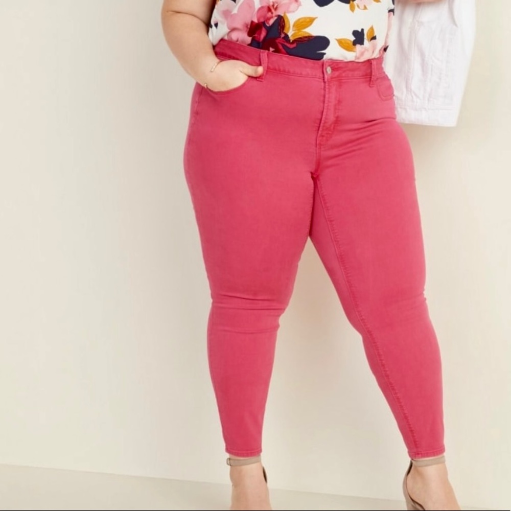 OldNavy Rockstar Super Skinny High Rise Pink Jeans